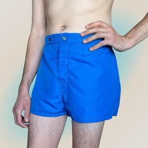 VTG 50S / 60S BLUE ACTIVEWEAR / SWIMWEAR SHORT SHORTS